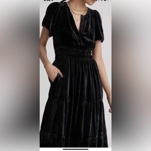 NWOT Anthropologie The Somerset Black Maxi Dress: Velvet Edition Holiday